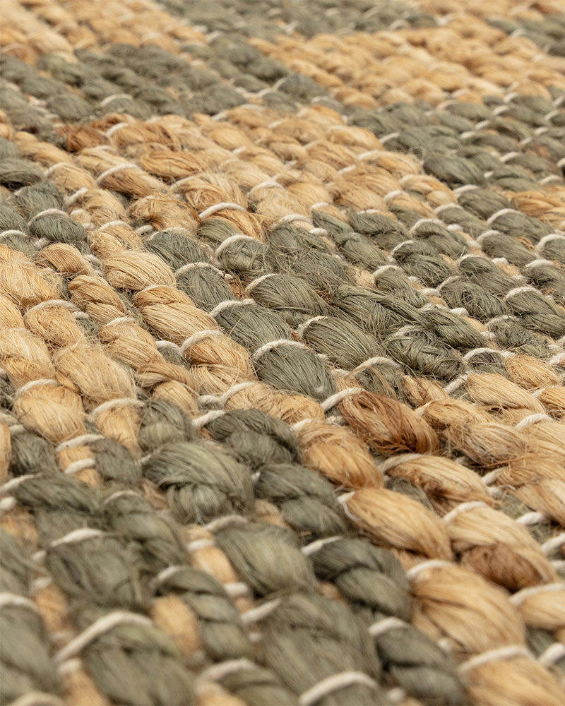 NATURI NATURAL OLIVE GREEN CHECKERBOARD JUTE RUG (PRE-ORDER)