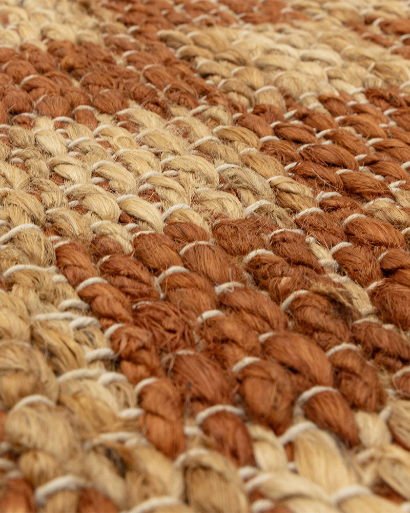 NATURI NATURAL RUST CHECKERBOARD JUTE RUG (PRE-ORDER)