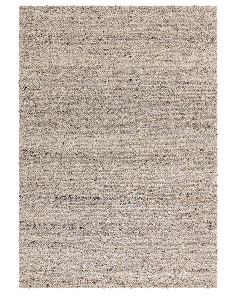 ADLER SILVER GREY NATURAL WOOL LOOP RUG