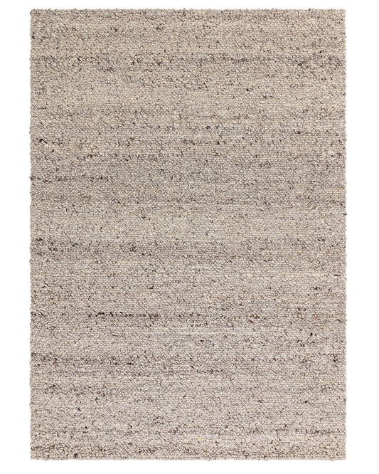 ADLER SILVER GREY NATURAL WOOL LOOP RUG