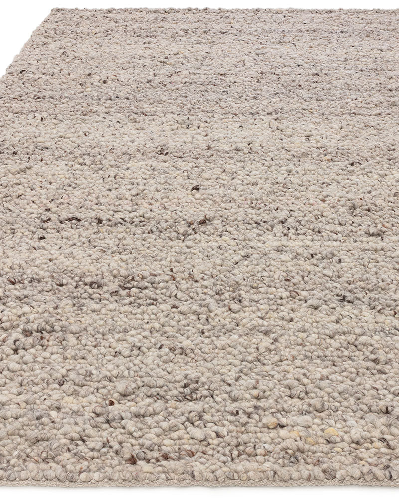 ADLER SILVER GREY NATURAL WOOL LOOP RUG