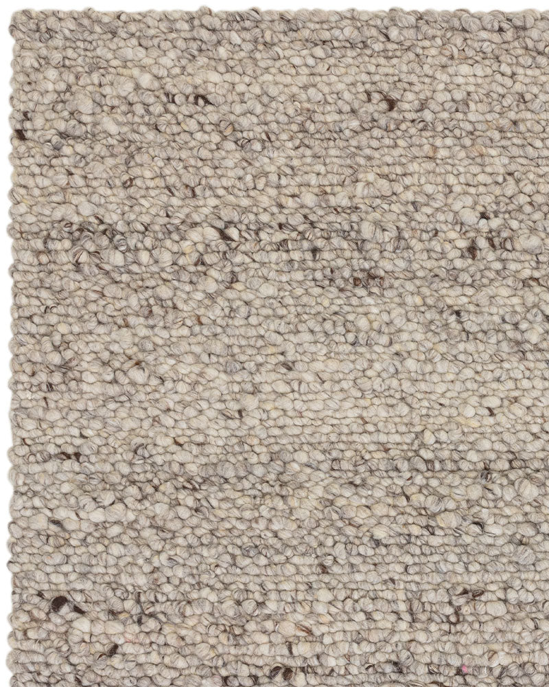 ADLER SILVER GREY NATURAL WOOL LOOP RUG