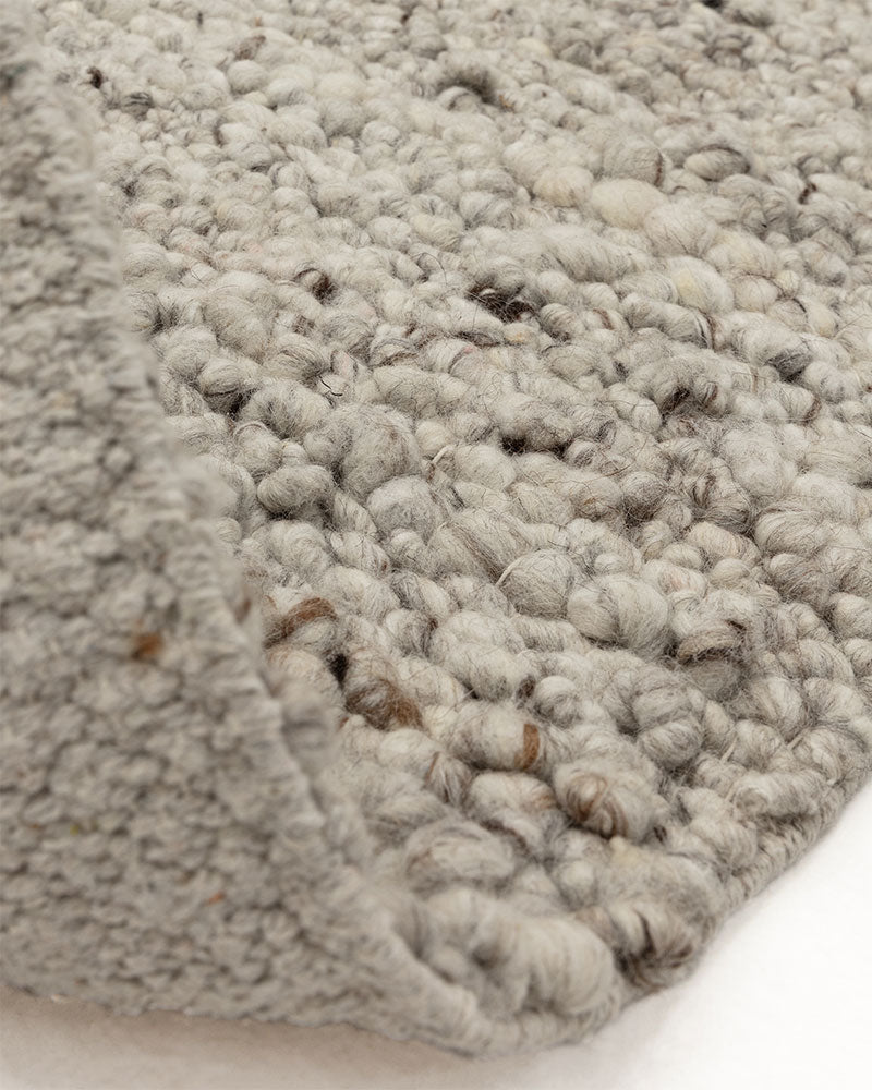 ADLER SILVER GREY NATURAL WOOL LOOP RUG