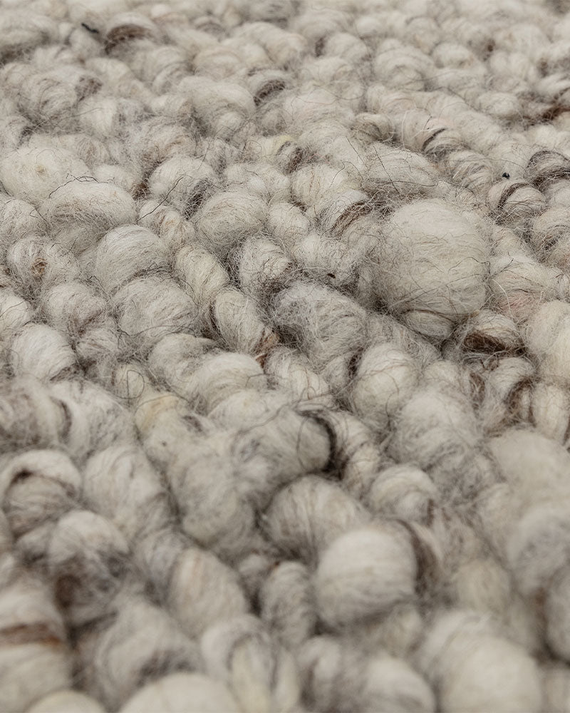 ADLER SILVER GREY NATURAL WOOL LOOP RUG