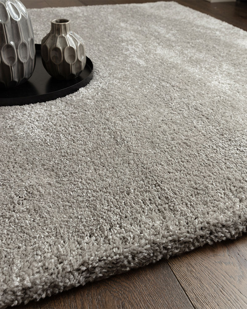 ATLAS SILVER GREY THICK SHAGGY RUG