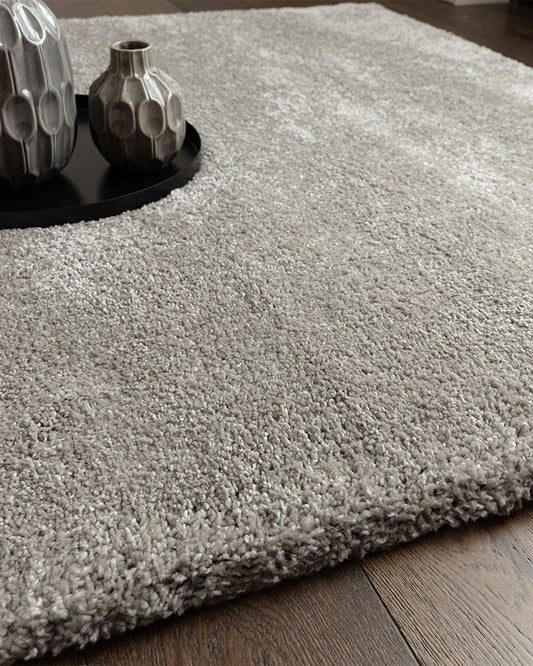 ATLAS SILVER GREY THICK SHAGGY RUG
