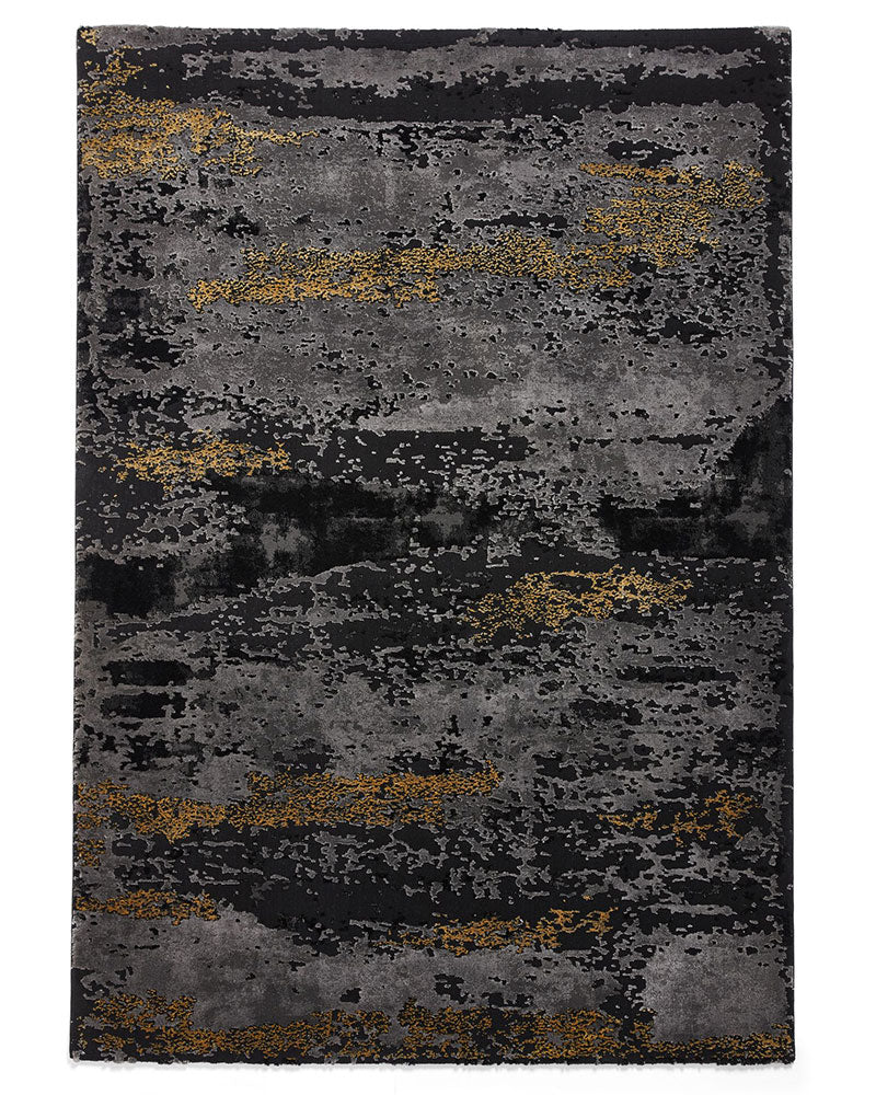CRAFT 19788 BLACK GOLD MARBLE ABSTRACT RUG