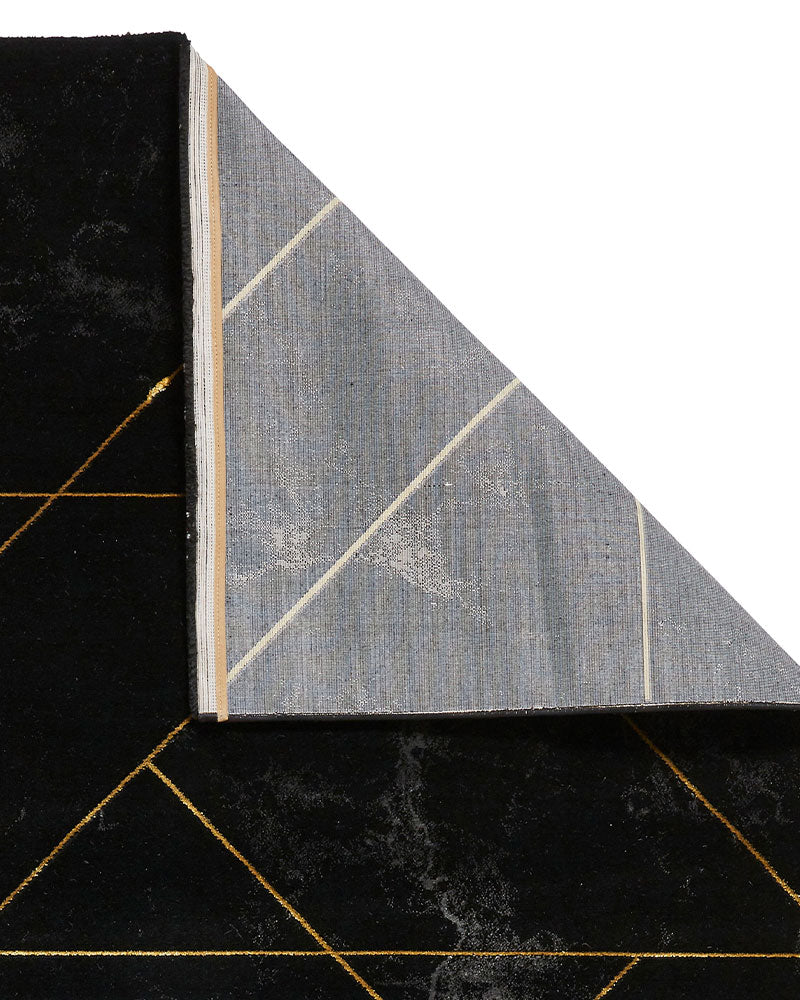 CRAFT 23299 BLACK GOLD GEOMETRIC RUG