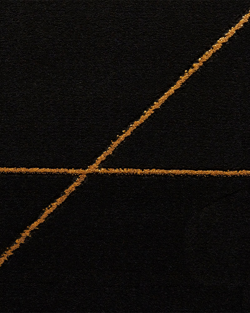 CRAFT 23299 BLACK GOLD GEOMETRIC RUG