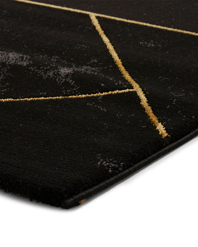 CRAFT 23299 BLACK GOLD GEOMETRIC RUG
