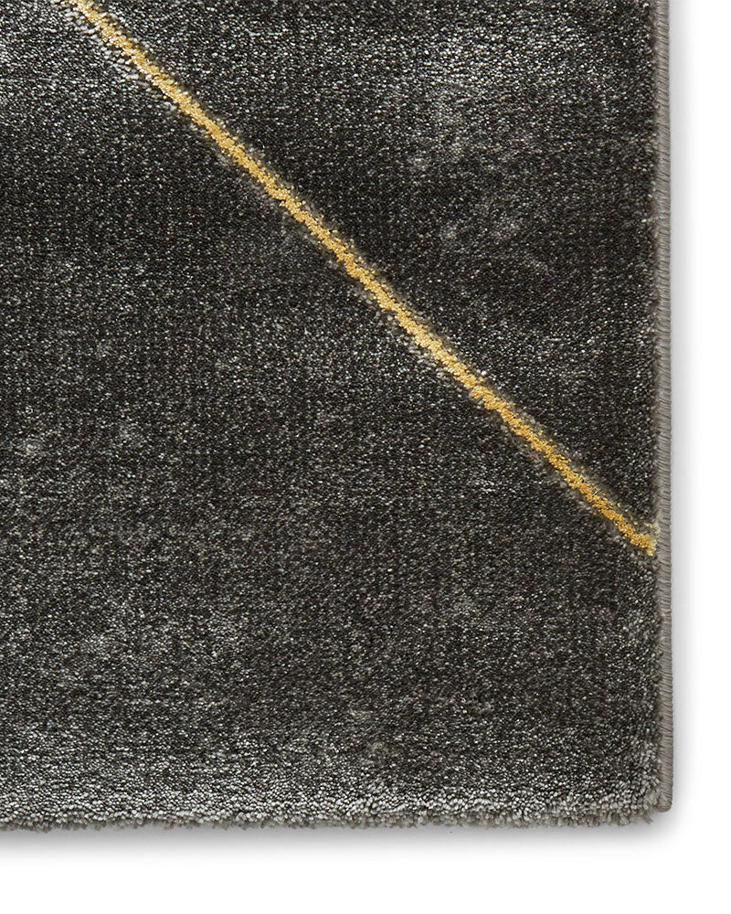 CRAFT 23486 DARK GREY GOLD GEOMETRIC MARBLE RUG