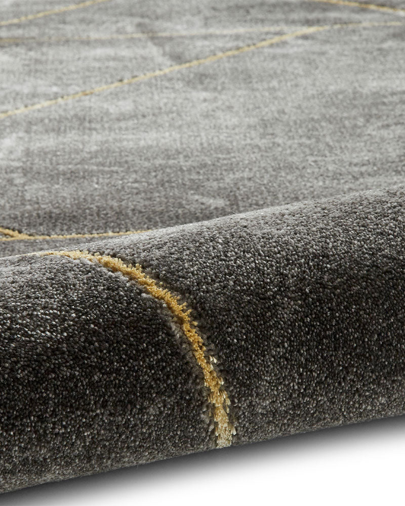 CRAFT 23486 DARK GREY GOLD GEOMETRIC MARBLE RUG