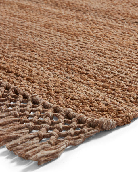 BAZAAR FLATWEAVE FRINGE JUTE RUG 23787 NATURAL