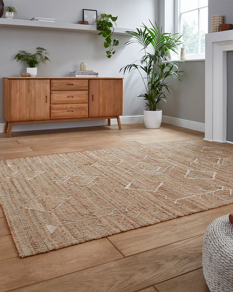 BAZAAR FLATWEAVE FRINGE JUTE RUG 24831 NATURAL