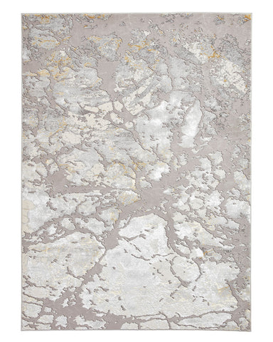 APOLLO 2677 GREY GOLD METALLIC ABSTRACT RUG