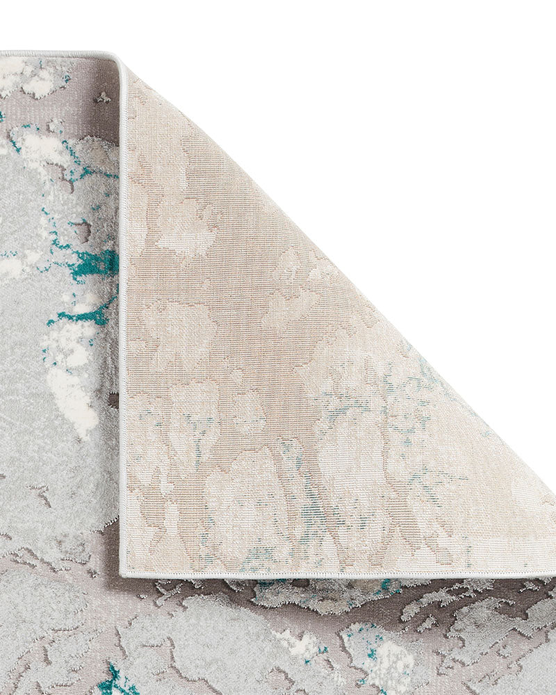 APOLLO 2677 GREY GREEN METALLIC ABSTRACT RUG