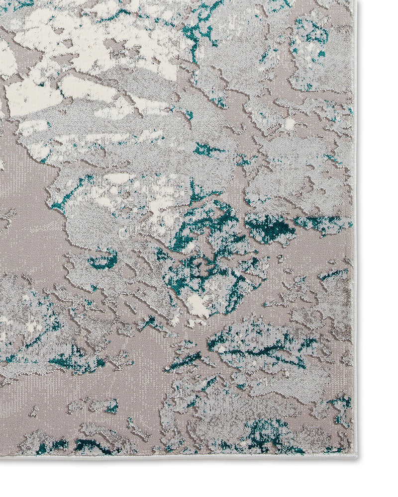 APOLLO 2677 GREY GREEN METALLIC ABSTRACT RUG