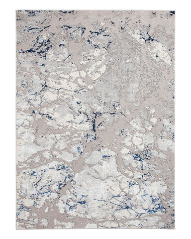 APOLLO 2677 GREY NAVY METALLIC ABSTRACT RUG