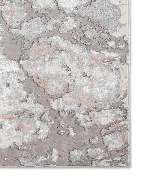 APOLLO 2677 GREY ROSE PINK METALLIC ABSTRACT RUG