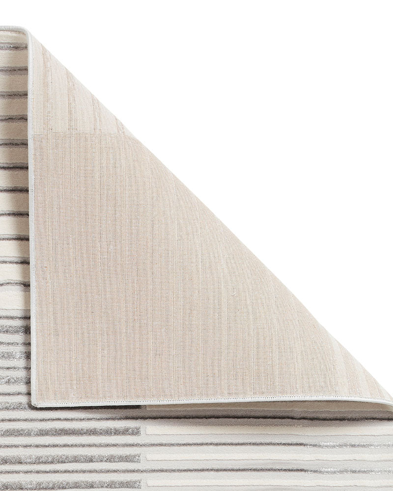 APOLLO 2681 GREY IVORY METALLIC STRIPE RUG