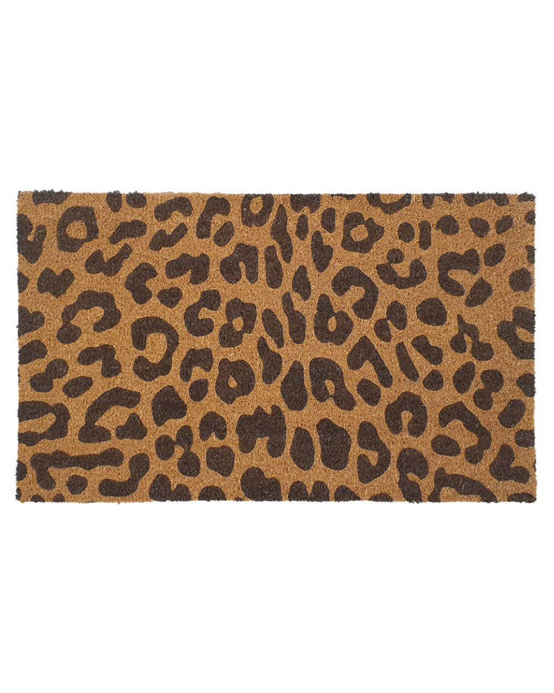 LEOPARD ANIMAL PRINT COIR DOORMAT