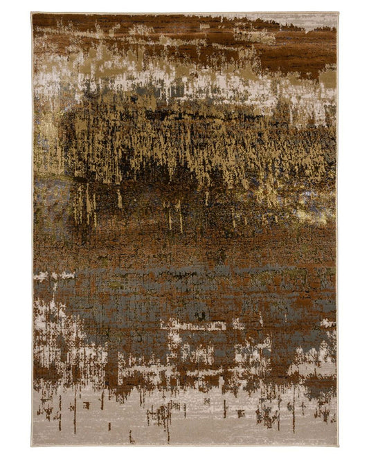 AURORA AU01 DUNE GOLD BRONZE METALLIC ABSTRACT RUG