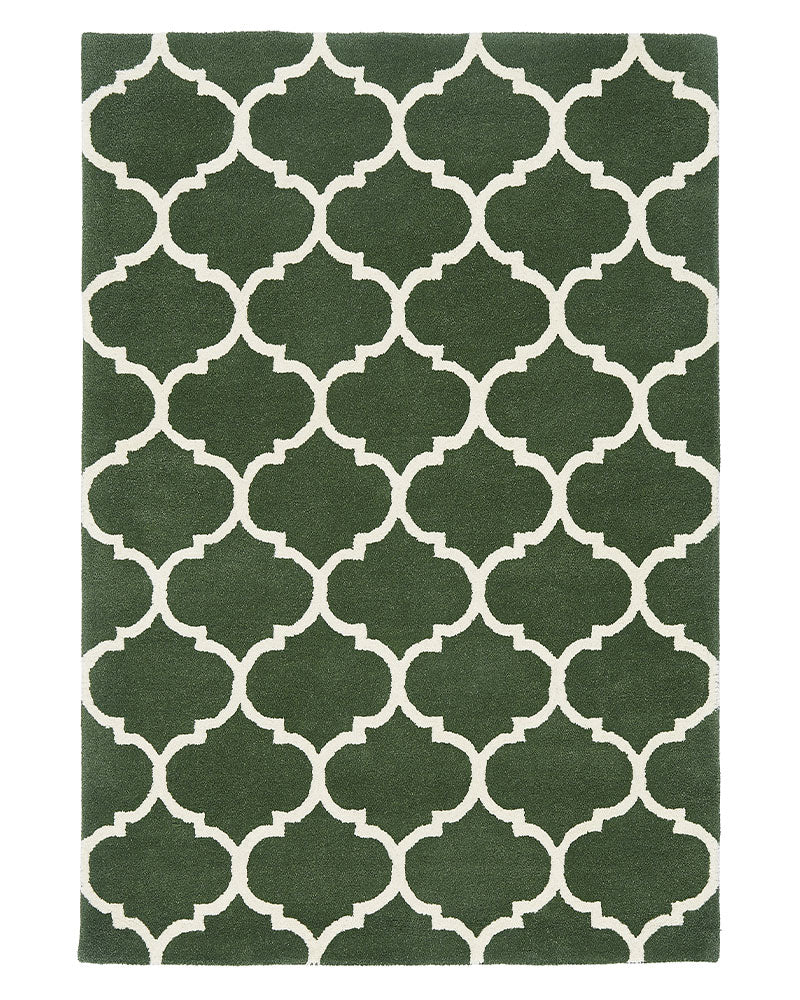 ALBANY OGEE GREEN TRELLIS WOOL RUG