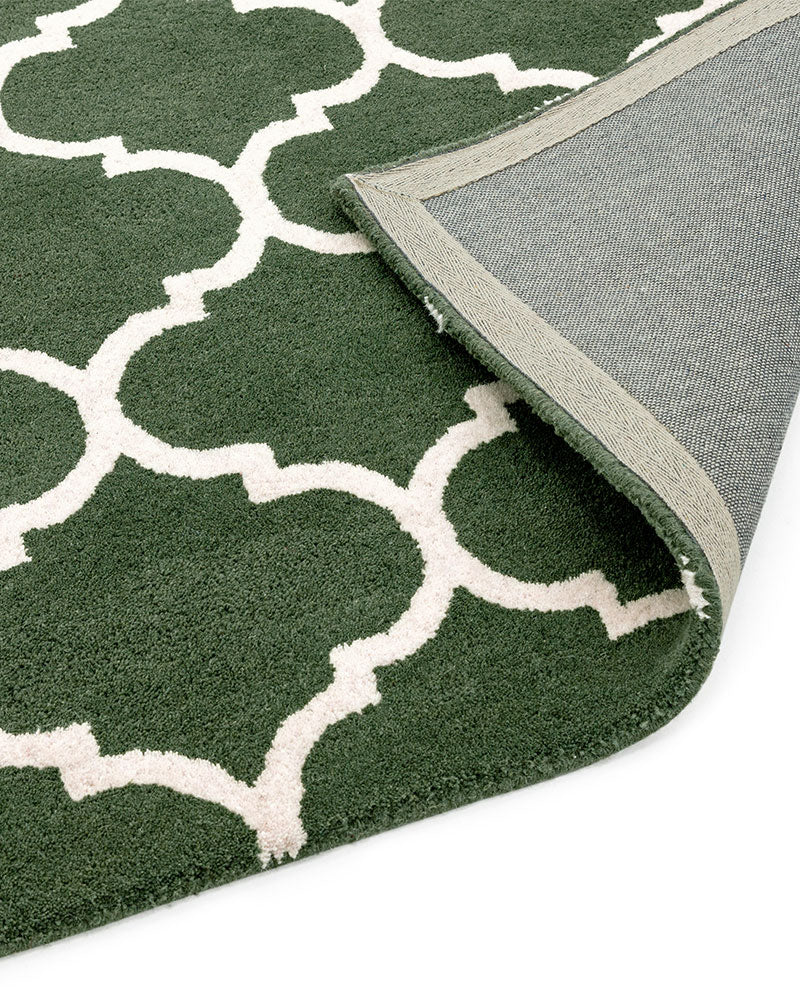 ALBANY OGEE GREEN TRELLIS WOOL RUG