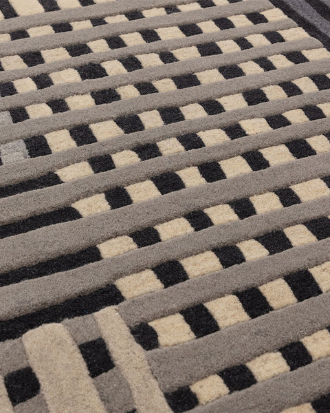 ASPECT GREY MULTI BASKETWEAVE WOOL RUG