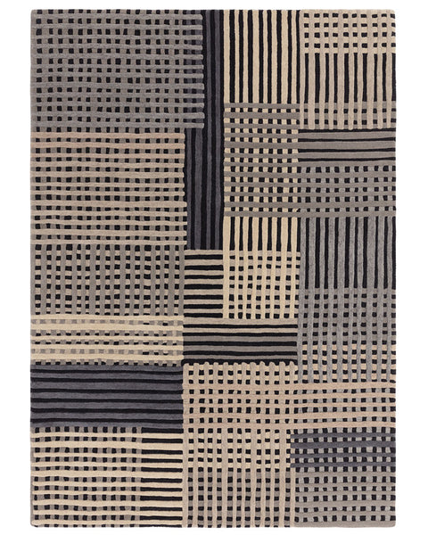 ASPECT GREY MULTI BASKETWEAVE WOOL RUG