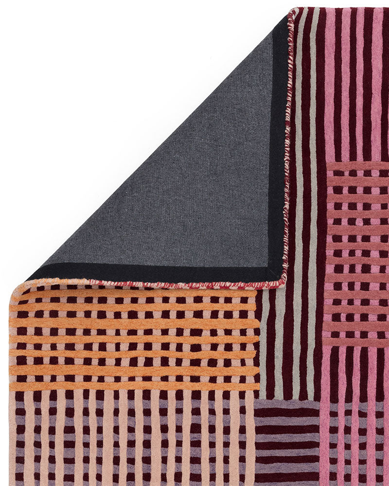 ASPECT RED MULTI BASKETWEAVE WOOL RUG