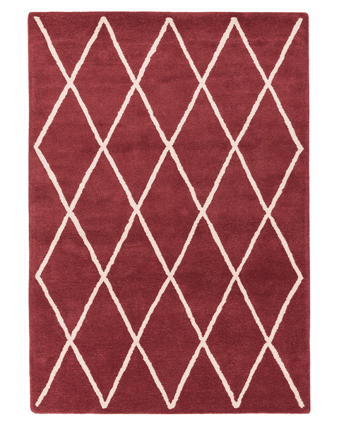 ALBANY DIAMOND BERRY RED WOOL RUG