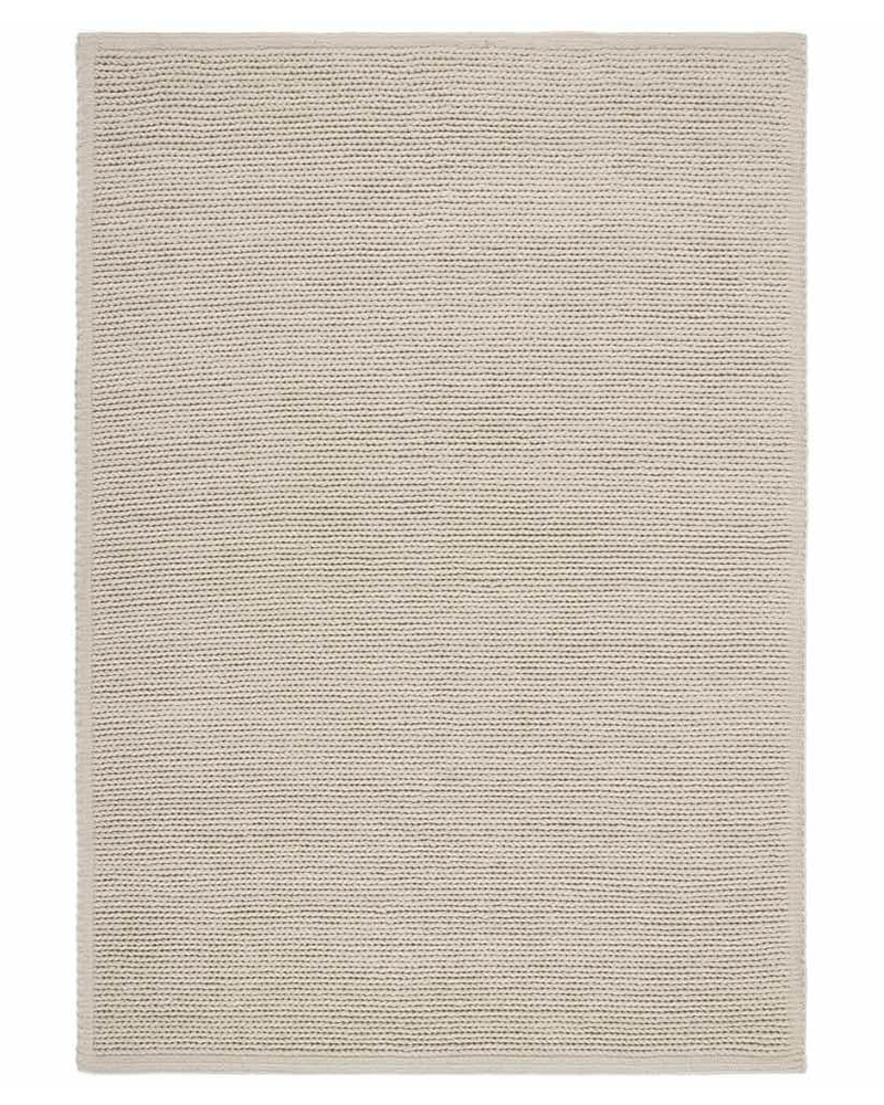 CABLE KNITTED WOOL RUG NATURAL