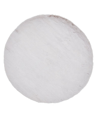 FAUX FUR SILVER CIRCLE ROUND RUG