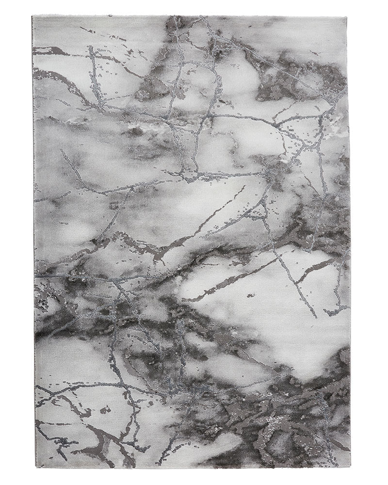 CRAFT 23270 GREY SILVER ABSTRACT MARBLE RUG