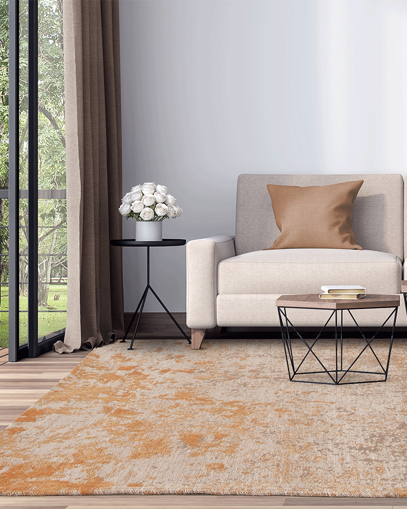 DARA ABSTRACT INDOOR OUTDOOR RUG TERRACOTTA BEIGE
