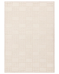 EMPIRE GRID CREAM NEUTRAL 100% NEW ZEALAND WOOL RUG