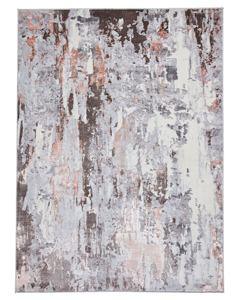 APOLLO GR580 GREY ROSE PINK METALLIC ABSTRACT RUG