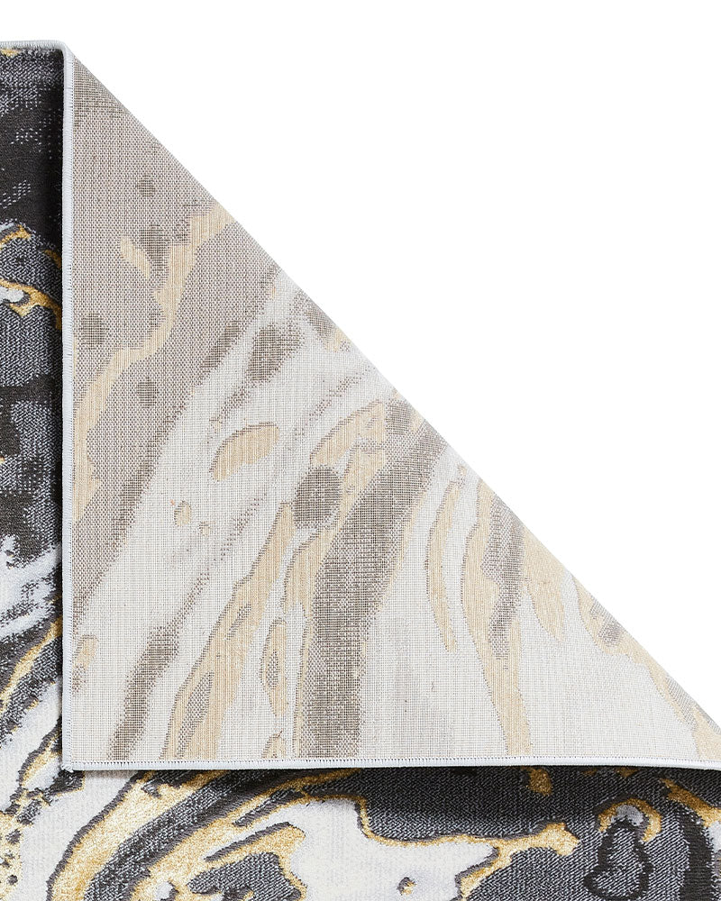 APOLLO GR584 GREY GOLD METALLIC MARBLE RUG