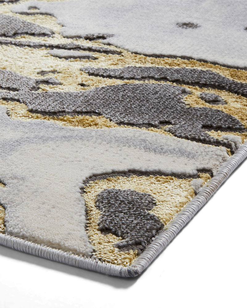 APOLLO GR584 GREY GOLD METALLIC MARBLE RUG