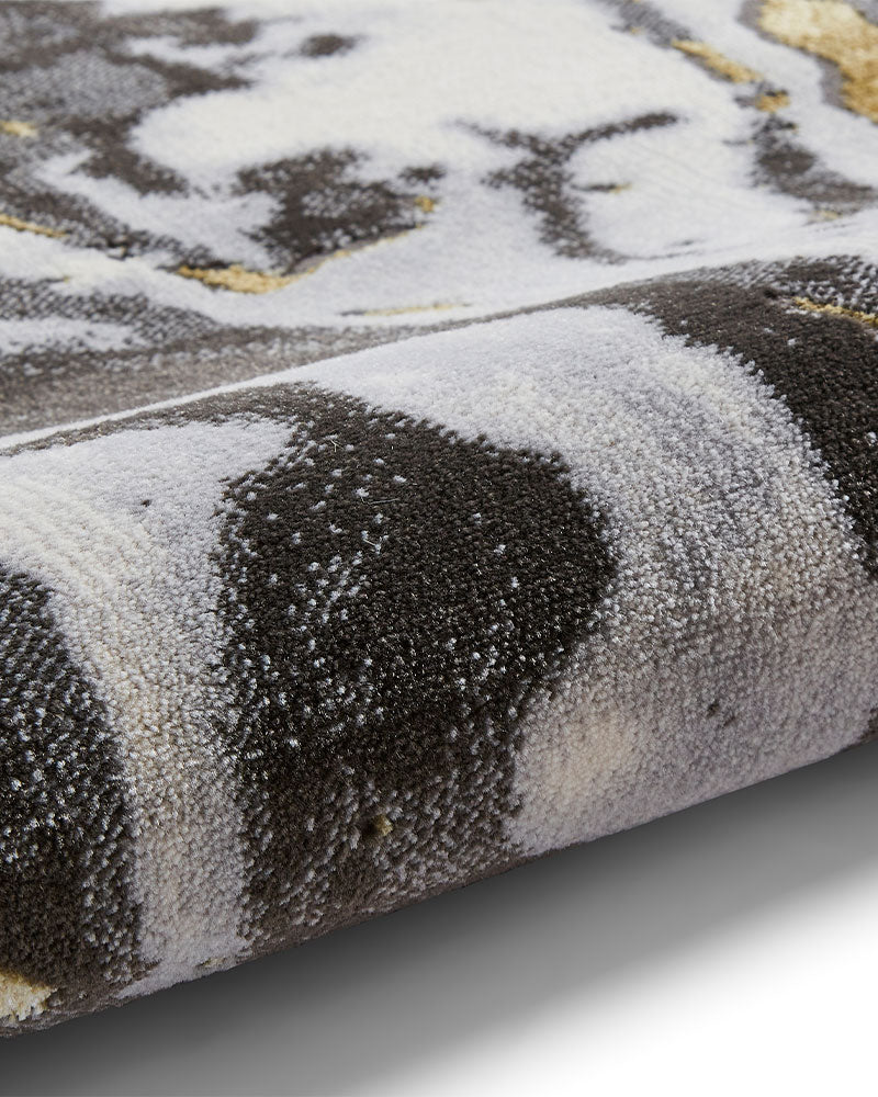 APOLLO GR584 GREY GOLD METALLIC MARBLE RUG