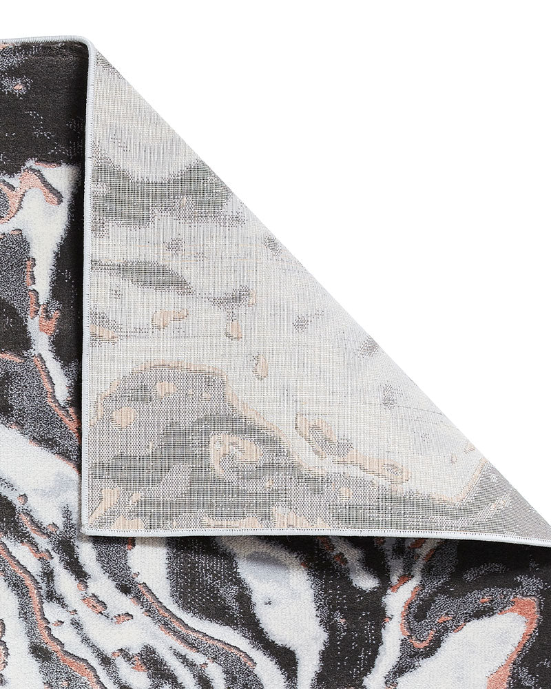 APOLLO GR584 GREY ROSE PINK METALLIC MARBLE RUG