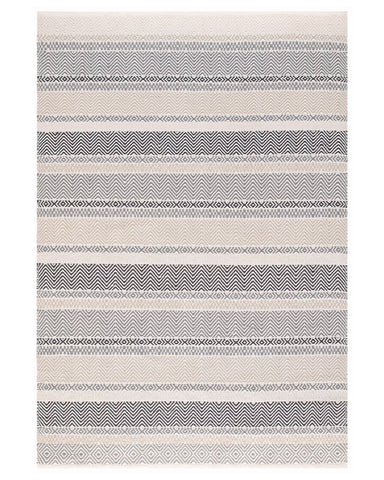 BOARDWALK GREY BEIGE STRIPE INDOOR OUTDOOR RUG