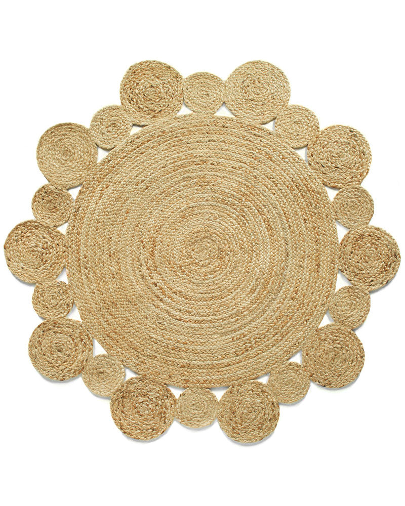 JUTE BRAIDED ROUND RUG NATURAL 150CM CIRCLE