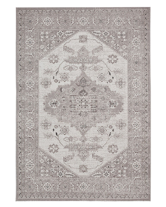 MIAMI VINTAGE 19517 INDOOR / OUTDOOR GREY BEIGE FLAT WEAVE RUG