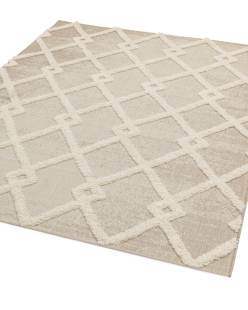 MONTY OUTDOOR RUG MN07 BEIGE / CREAM DIAMOND