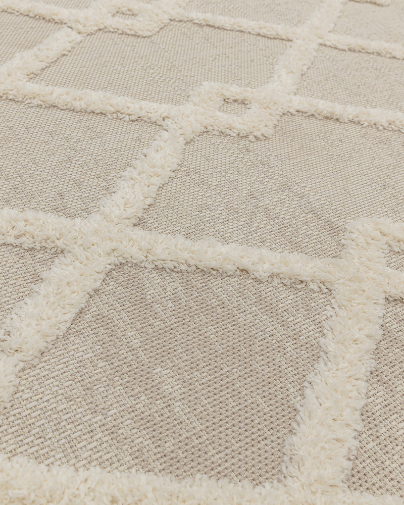 MONTY OUTDOOR RUG MN07 BEIGE / CREAM DIAMOND