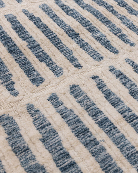 MASON GRID BLUE CREAM MODERN RUG