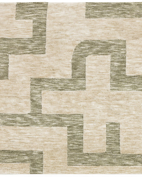 MASON MAZE GREEN MODERN GEOMETRIC RUG