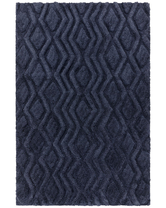 HARRISON NAVY BLUE HIGH LOW SHAGGY RUG
